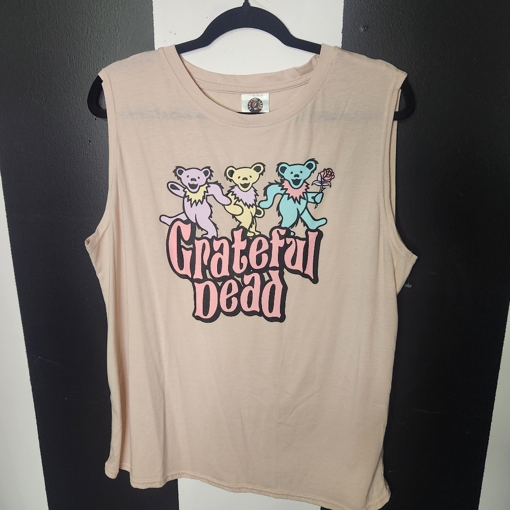 Grateful Dead Beige Tee with Iconic Logo